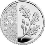 UK 5 Pence (Oak Branch) 5 PENCE coin reverse UK 5 Pence (Oak Branch) 5 PENCE coin reverse
