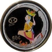 Cook Islands 50 Cents (Cancer) CANCER 50C coin reverse Cook Islands 50 Cents (Cancer) CANCER 50C coin reverse