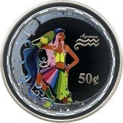 Cook Islands 50 Cents Elizabeth II Aquarius 2003  Proof AQUARIUS 50 C coin reverse Cook Islands 50 Cents Elizabeth II Aquarius 2003  Proof AQUARIUS 50 C coin reverse