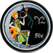Cook Islands 50 Cents (Elizabeth II Aries) ARIES 50 C coin reverse Cook Islands 50 Cents (Elizabeth II Aries) ARIES 50 C coin reverse