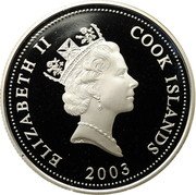 Cook Islands 50 Cents Elizabeth II Formosan Landlocked Salmon 2003  Proof ELIZABETH II COOK ISLANDS RDM 2003 coin obverse Cook Islands 50 Cents Elizabeth II Formosan Landlocked Salmon 2003  Proof ELIZABETH II COOK ISLANDS RDM 2003 coin obverse