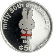 Cook Islands 50 Cents Elizabeth II Miffy 1963 2005 Proof MIFFY 50TH ANNIVERSARY 1963 ¢50 © MERCIS BV coin reverse Cook Islands 50 Cents Elizabeth II Miffy 1963 2005 Proof MIFFY 50TH ANNIVERSARY 1963 ¢50 © MERCIS BV coin reverse
