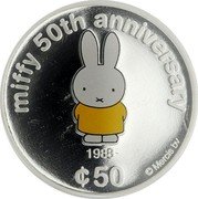 Cook Islands 50 Cents Elizabeth II Miffy 1988 2005 Proof MIFFY 50TH ANNIVERSARY 1988 ¢50 © MERCIS BV coin reverse Cook Islands 50 Cents Elizabeth II Miffy 1988 2005 Proof MIFFY 50TH ANNIVERSARY 1988 ¢50 © MERCIS BV coin reverse