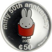 Cook Islands 50 Cents (Elizabeth II Miffy 2003) MIFFY 50TH ANNIVERSARY 2003 ¢50 © MERCIS BV coin reverse Cook Islands 50 Cents (Elizabeth II Miffy 2003) MIFFY 50TH ANNIVERSARY 2003 ¢50 © MERCIS BV coin reverse