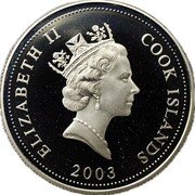 Cook Islands 50 Cents (Elizabeth II Papilio Maraho) ELIZABETH II COOK ISLANDS RDM 2003 coin obverse Cook Islands 50 Cents (Elizabeth II Papilio Maraho) ELIZABETH II COOK ISLANDS RDM 2003 coin obverse
