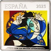 Spain 50 Euro (Woman with Raised Arms) ESPAÑA 2023 MUJER CON LOS BRAZOS LEVANTADOS coin obverse Spain 50 Euro (Woman with Raised Arms) ESPAÑA 2023 MUJER CON LOS BRAZOS LEVANTADOS coin obverse