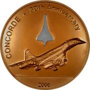 Cook Islands 500 Dollars Elizabeth II 30th Anniversary of the Concorde 2006  Proof CONCORDE 30TH ANNIVERSARY 2006 coin reverse Cook Islands 500 Dollars Elizabeth II 30th Anniversary of the Concorde 2006  Proof CONCORDE 30TH ANNIVERSARY 2006 coin reverse