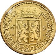 Netherlands 6 Stuivers Scheepjesschelling. Gelderland 2024 ☤ + Raven MO. ARG. ORD: DVC. GEL. ET. CZ 6 S R coin obverse
