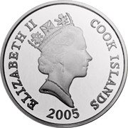 Cook Islands Fifty Cents (Dolphins) RDM ELIZABETH II COOK ISLANDS 2005 coin obverse
