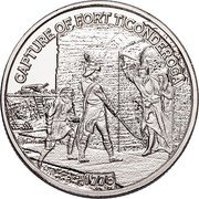 Niue Half Dollar Capture of Fort Ticonderoga 2023 CAPTURE OF FORT TICONDEROGA 1775 coin reverse Niue Half Dollar Capture of Fort Ticonderoga 2023 CAPTURE OF FORT TICONDEROGA 1775 coin reverse