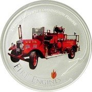 Cook Islands One Dollar 1932 Bickle Triple Combination Pumper 2006 1932 BICKLE TRIPLE COMBINATION PUMPER FIRE ENGINES OF THE WORLD coin reverse Cook Islands One Dollar 1932 Bickle Triple Combination Pumper 2006 1932 BICKLE TRIPLE COMBINATION PUMPER FIRE ENGINES OF THE WORLD coin reverse
