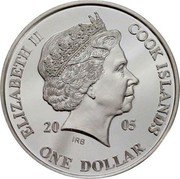 Cook Islands One Dollar (Dokdo) IRB ELIZABETH II COOK ISLANDS ONE DOLLAR coin obverse Cook Islands One Dollar (Dokdo) IRB ELIZABETH II COOK ISLANDS ONE DOLLAR coin obverse