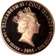 Cook Islands One Dollar Elizabeth II 1797 Britannia 2006  Proof ELIZABETH II COOK ISLANDS 1OZ 999 SILVER 2006 ONE DOLLAR coin obverse Cook Islands One Dollar Elizabeth II 1797 Britannia 2006  Proof ELIZABETH II COOK ISLANDS 1OZ 999 SILVER 2006 ONE DOLLAR coin obverse