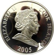 Cook Islands One Dollar (Elizabeth II Charles Darwin facing to the left) ELIZABETH II COOK ISLANDS 2005 coin obverse Cook Islands One Dollar (Elizabeth II Charles Darwin facing to the left) ELIZABETH II COOK ISLANDS 2005 coin obverse