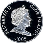 Cook Islands One Dollar (Elizabeth II Charles Dickens) ELIZABETH II COOK ISLANDS 2005 coin obverse Cook Islands One Dollar (Elizabeth II Charles Dickens) ELIZABETH II COOK ISLANDS 2005 coin obverse