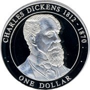 Cook Islands One Dollar (Elizabeth II Charles Dickens) CHARLES DICKENS 1812 - 1870 ONE DOLLAR coin reverse Cook Islands One Dollar (Elizabeth II Charles Dickens) CHARLES DICKENS 1812 - 1870 ONE DOLLAR coin reverse