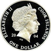 Cook Islands One Dollar (Elizabeth II Sumarai) ELIZABETH II COOK ISLANDS 20 04 IRB ONE DOLLAR coin obverse Cook Islands One Dollar (Elizabeth II Sumarai) ELIZABETH II COOK ISLANDS 20 04 IRB ONE DOLLAR coin obverse