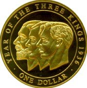 Cook Islands One Dollar Elizabeth II Year of the Three Kings 2007  YEAR OF THE THREE KINGS 1936 ONE DOLLAR coin reverse Cook Islands One Dollar Elizabeth II Year of the Three Kings 2007  YEAR OF THE THREE KINGS 1936 ONE DOLLAR coin reverse