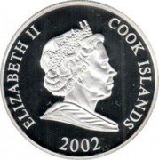 Cook Islands One Dollar Football World Cup.taly 2002 ELIZABETH II COOK ISLANDS 2002 coin obverse