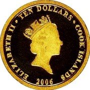 Cook Islands Ten Dollars (Elizabeth II Nativity of Jesus) ELIZABETH II TEN DOLLARS COOK ISLANDS RDM 2006 coin obverse Cook Islands Ten Dollars (Elizabeth II Nativity of Jesus) ELIZABETH II TEN DOLLARS COOK ISLANDS RDM 2006 coin obverse