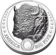 Fiji Two Dollars (Buffalo) U.S. NATIONAL PARKS 2023 AMERICA BIG FIVE coin reverse Fiji Two Dollars (Buffalo) U.S. NATIONAL PARKS 2023 AMERICA BIG FIVE coin reverse