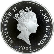 Cook Islands Two Dollars Elizabeth II Regal Angelfish 2002  Prooflike ELIZABETH II COOK ISLANDS RDM 2002 coin obverse Cook Islands Two Dollars Elizabeth II Regal Angelfish 2002  Prooflike ELIZABETH II COOK ISLANDS RDM 2002 coin obverse