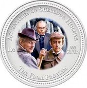 Cook Islands Two Dollars Elizabeth II The Final Problem 2007  Prooflike KM# 534 ADVENTURES OF SHERLOCK HOLMES 1OZ 999 SILVER THE FINAL PROBLEM coin reverse Cook Islands Two Dollars Elizabeth II The Final Problem 2007  Prooflike KM# 534 ADVENTURES OF SHERLOCK HOLMES 1OZ 999 SILVER THE FINAL PROBLEM coin reverse