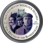 Cook Islands Two Dollars Elizabeth II The Hound of the Baskervilles 2007  Prooflike ADVENTURES OF SHERLOCK HOLMES 1OZ 999 SILVER THE HOUND OF THE BASKERVILLES coin reverse Cook Islands Two Dollars Elizabeth II The Hound of the Baskervilles 2007  Prooflike ADVENTURES OF SHERLOCK HOLMES 1OZ 999 SILVER THE HOUND OF THE BASKERVILLES coin reverse