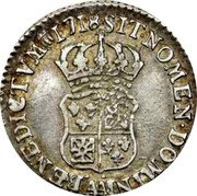 France 1/10 ECU (Louis XV. France-Navarre) SIT. NOMEN. DOMINI. AA .BENEDICTVM 1718. coin reverse France 1/10 ECU (Louis XV. France-Navarre) SIT. NOMEN. DOMINI. AA .BENEDICTVM 1718. coin reverse