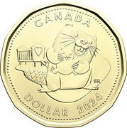 Canada 1 Dollar Baby Gift Beaver 2024 Only in set CANADA DOLLAR 2024 SH coin reverse Canada 1 Dollar Baby Gift Beaver 2024 Only in set CANADA DOLLAR 2024 SH coin reverse