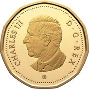 Canada 1 Dollar (Common Loonie Coin) CHARLES III D G REX SR P coin obverse Canada 1 Dollar (Common Loonie Coin) CHARLES III D G REX SR P coin obverse