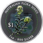 Cook Islands 1 Dollar Elizabeth II Mongarlowe mallee 1999  AUSTRALIAN FLORA SERIES $1 EUCALYPTUS RECURVA 1OZ .999 SILVER coin reverse Cook Islands 1 Dollar Elizabeth II Mongarlowe mallee 1999  AUSTRALIAN FLORA SERIES $1 EUCALYPTUS RECURVA 1OZ .999 SILVER coin reverse