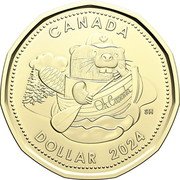 Canada 1 Dollar Gift Beaver 2024 Only in set CANADA DOLLAR 2024 SH coin reverse Canada 1 Dollar Gift Beaver 2024 Only in set CANADA DOLLAR 2024 SH coin reverse