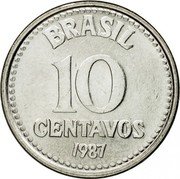 Brazil 10 Centavos National Arms 1987 KM# 602 BRASIL 10 CENTAVOS 1987 coin reverse Brazil 10 Centavos National Arms 1987 KM# 602 BRASIL 10 CENTAVOS 1987 coin reverse