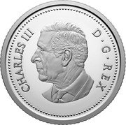 Canada 10 Cents (Bluenose) CHARLES III D G REX SR coin obverse Canada 10 Cents (Bluenose) CHARLES III D G REX SR coin obverse