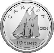 Canada 10 Cents (Bluenose) 10 CENTS 2024 CANADA H coin reverse Canada 10 Cents (Bluenose) 10 CENTS 2024 CANADA H coin reverse