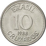 Brazil 10 Cruzados National Arms 1988 KM# 607 REPUBLICA FEDERATIVA DO BRASIL 15 DE NOVEMBRO DE 1889 coin obverse Brazil 10 Cruzados National Arms 1988 KM# 607 REPUBLICA FEDERATIVA DO BRASIL 15 DE NOVEMBRO DE 1889 coin obverse
