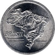 Brazil 10 Cruzeiros Map of Brazil 1965 KM# 572 BRASIL coin obverse Brazil 10 Cruzeiros Map of Brazil 1965 KM# 572 BRASIL coin obverse