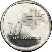 Brazil 10 Cruzeiros 10th Anniversary of the Brazil Central Bank 1975 KM# 588 10 CRUZEIROS coin reverse Brazil 10 Cruzeiros 10th Anniversary of the Brazil Central Bank 1975 KM# 588 10 CRUZEIROS coin reverse