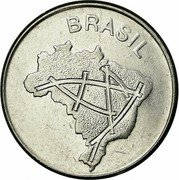 Brazil 10 Cruzeiros Map of Brazil 1982 KM# 592.1 BRASIL coin obverse Brazil 10 Cruzeiros Map of Brazil 1982 KM# 592.1 BRASIL coin obverse
