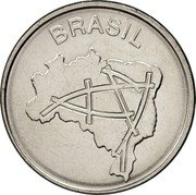 Brazil 10 Cruzeiros Map of Brazil 1985 KM# 592.2 BRASIL coin obverse Brazil 10 Cruzeiros Map of Brazil 1985 KM# 592.2 BRASIL coin obverse