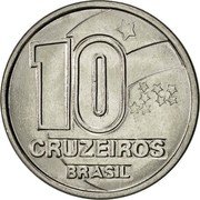 Brazil 10 Cruzeiros Rubber Tapper 1991 KM# 619.1 10 CRUZEIROS BRASIL coin obverse Brazil 10 Cruzeiros Rubber Tapper 1991 KM# 619.1 10 CRUZEIROS BRASIL coin obverse