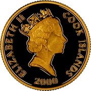 Cook Islands 10 Dollars Elizabeth II Moby Dick 2000  Proof ELIZABETH II COOK ISLANDS 2000 coin obverse