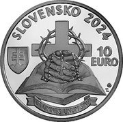 Slovakia 10 Euro (100th Anniversary of the Birth of Jan Chryzostom Korec) UT OMNES UNUM SINT MK TL 10 EURO SLOVENSKO 2024 coin obverse Slovakia 10 Euro (100th Anniversary of the Birth of Jan Chryzostom Korec) UT OMNES UNUM SINT MK TL 10 EURO SLOVENSKO 2024 coin obverse