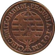 Brazil 10 Reis Jose I 1762 B KM# 165.2 PECVNIA. TOTVM CIRCVMIT. ORBEM coin reverse Brazil 10 Reis Jose I 1762 B KM# 165.2 PECVNIA. TOTVM CIRCVMIT. ORBEM coin reverse