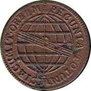 Brazil 10 Reis Joao 1816 B KM# 232.2 PECUNIA TOTUM CIRCUMIT ORBEM coin reverse Brazil 10 Reis Joao 1816 B KM# 232.2 PECUNIA TOTUM CIRCUMIT ORBEM coin reverse
