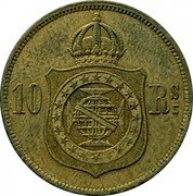Brazil 10 Reis Pedro II 1868 KM# 473 10 RS coin reverse Brazil 10 Reis Pedro II 1868 KM# 473 10 RS coin reverse