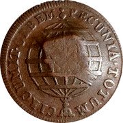 Brazil 10 Reis Maria I Countermarked Coin ND (1809) Host Date 1786 KM# 264.2 PECUNIA TOTUM CIRCUMIT ORBEM coin reverse Brazil 10 Reis Maria I Countermarked Coin ND (1809) Host Date 1786 KM# 264.2 PECUNIA TOTUM CIRCUMIT ORBEM coin reverse