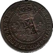 Brazil 10 Reis Pedro II Maranhao First Series Countermarked Coin ND (1835) KM# 404 JOANNES VI D G PORT BRAS ET ALG REX R M X coin obverse Brazil 10 Reis Pedro II Maranhao First Series Countermarked Coin ND (1835) KM# 404 JOANNES VI D G PORT BRAS ET ALG REX R M X coin obverse