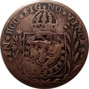 Brazil 10 Reis Pedro I Countermarked Coin ND (1835) Host Date 1828C KM# 427.1 IN HOC SIGNO VINCES coin reverse Brazil 10 Reis Pedro I Countermarked Coin ND (1835) Host Date 1828C KM# 427.1 IN HOC SIGNO VINCES coin reverse